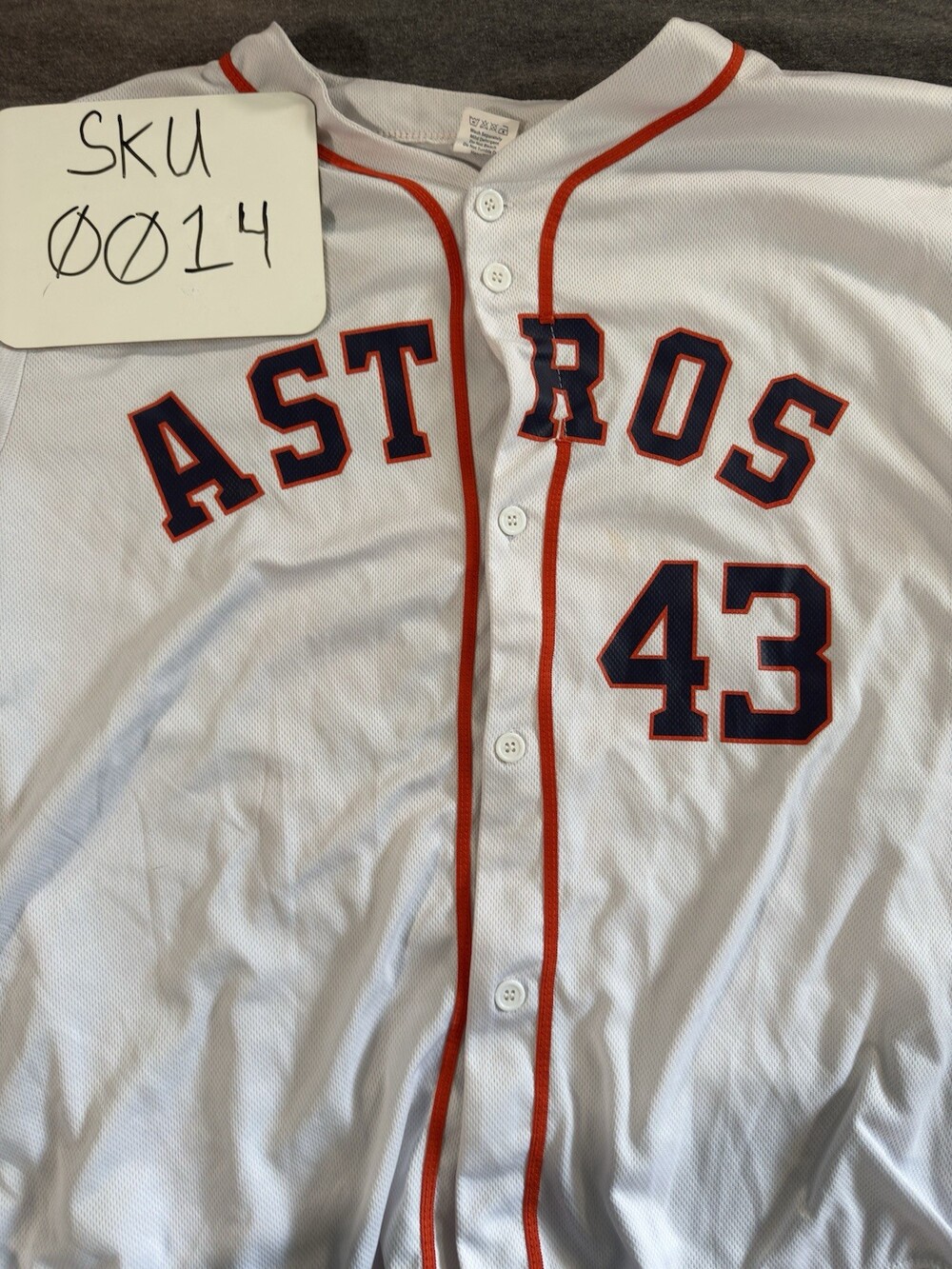 Houston Astros Jersey Mens XL MLB Baseball 2022 Champions Patch McCullers 43